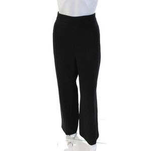 Andrew Gn Womens Textured Cotton Zip Pleated Lined Pants Black Size EUR 44